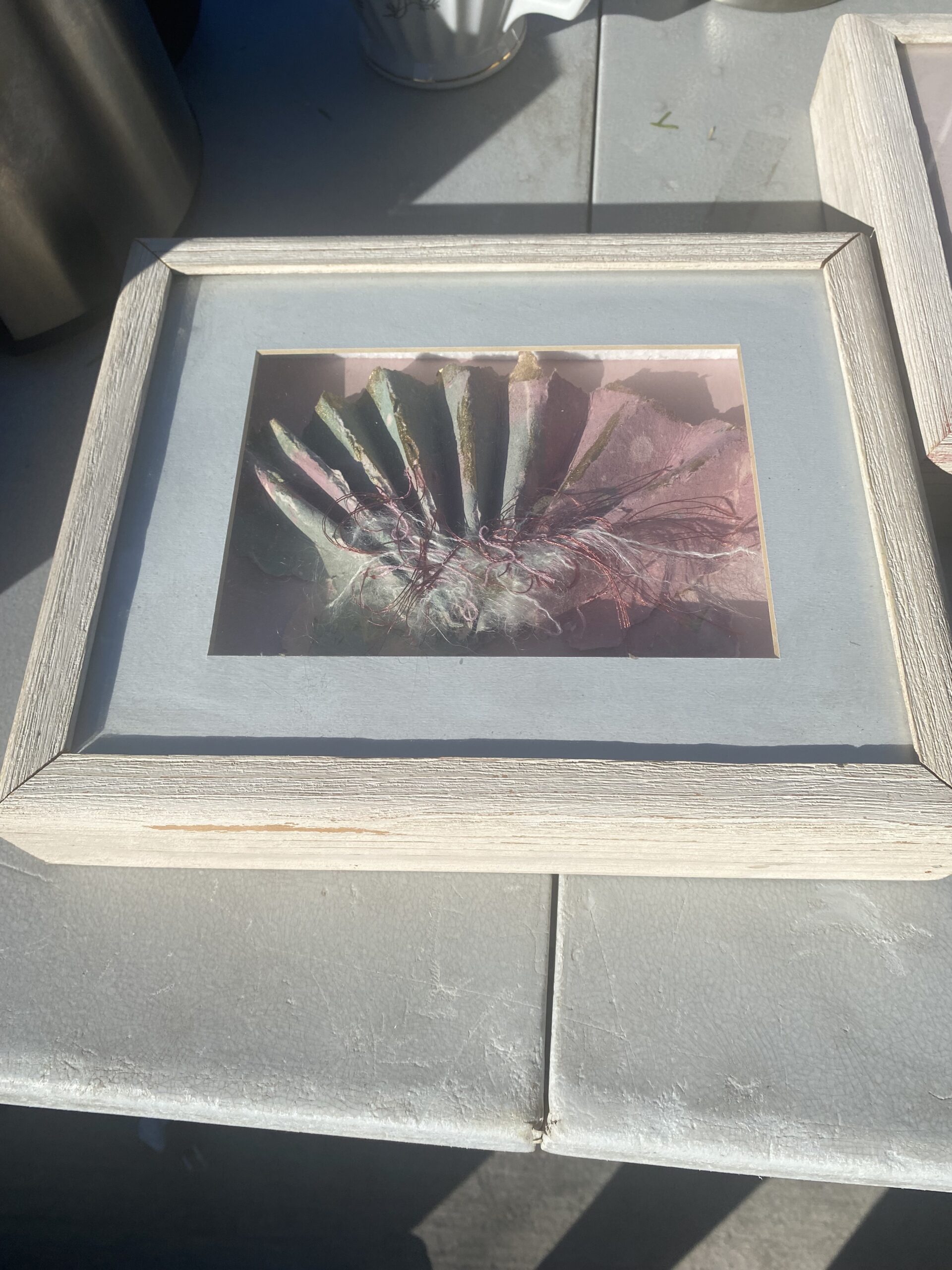 IMG_6653 Vintage Handmade Paper Framed Art - Image 1